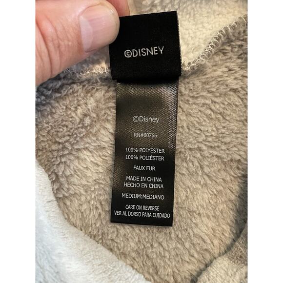 Disney Women's Hoodie Mickey Gray Fleece Lounge Sherpa Dress Sleepwear N EUC - Picture 8 of 9